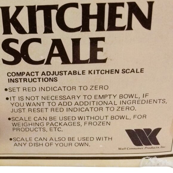 Vin. 1980's Wall-Collins Adjustable- 2kg. Blue Kitchen Scale With Bowl-orig. Box - Picture 13 of 16